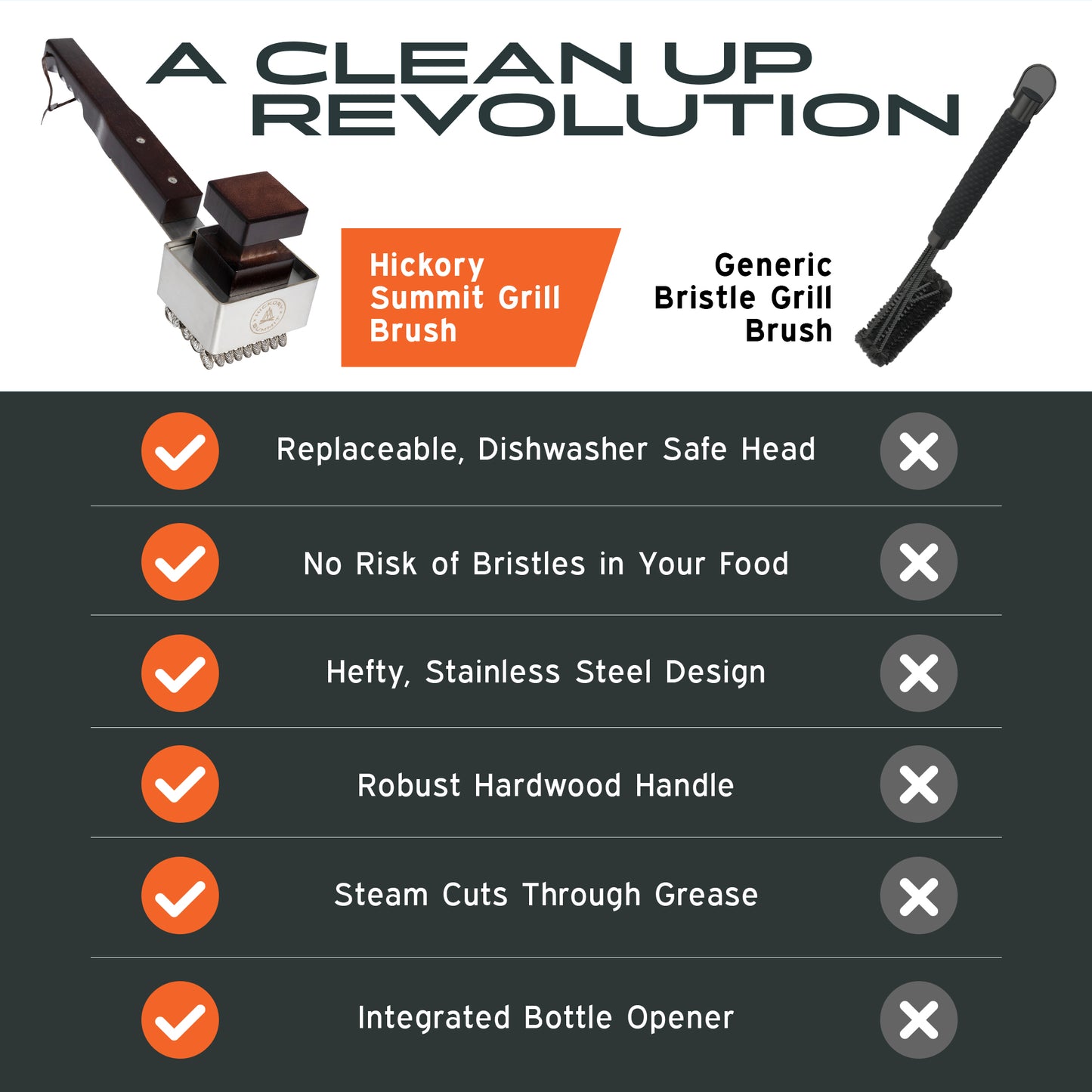 Fire and Ice Bristle Free Steam Cleaning Grill Brush