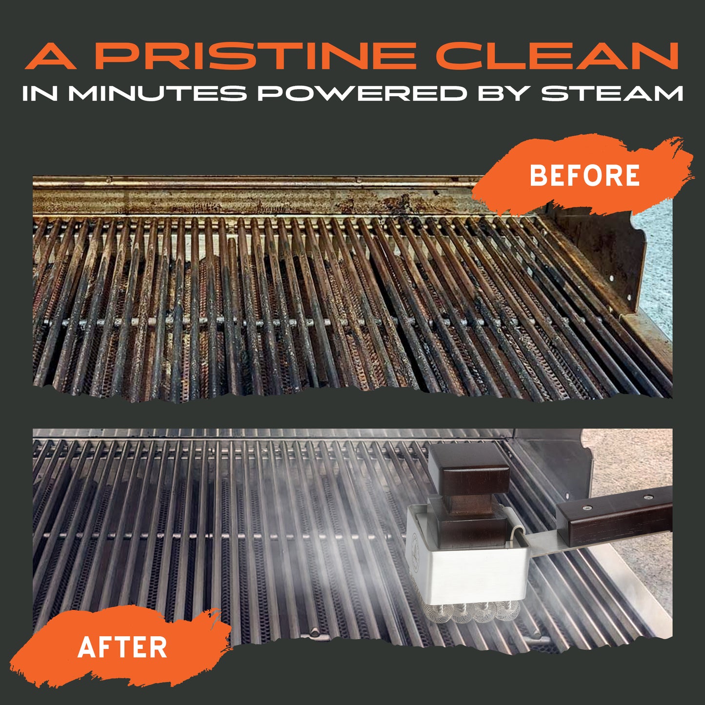 Fire and Ice Bristle Free Steam Cleaning Grill Brush